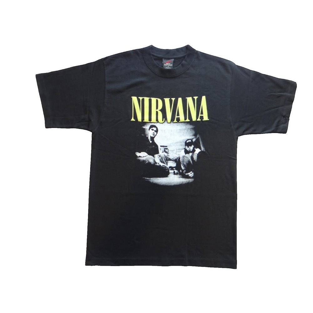 Deadstock Vintage Medium Nirvana Distressed Black Graphic Band T-Shirt